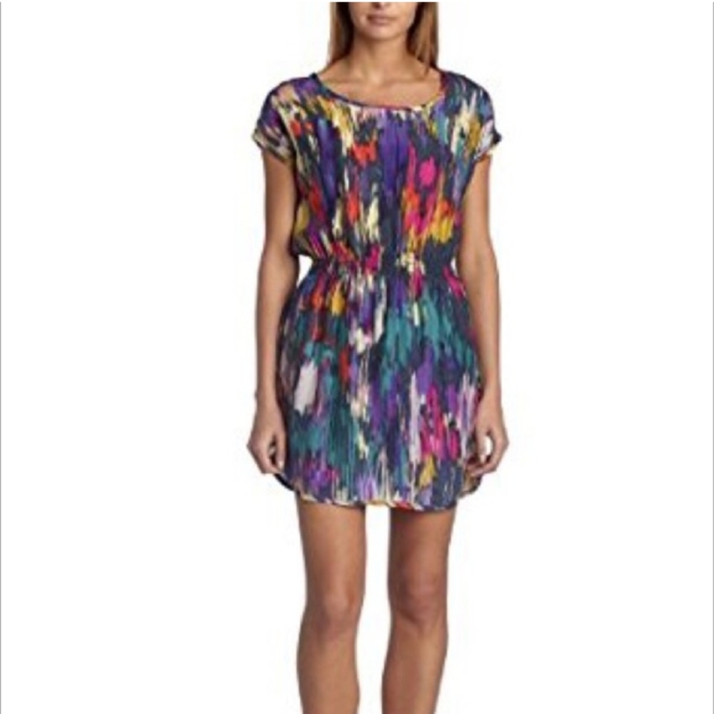 Eight Sixty Colorful Silk Abstract Print Dress Tunic Size S
